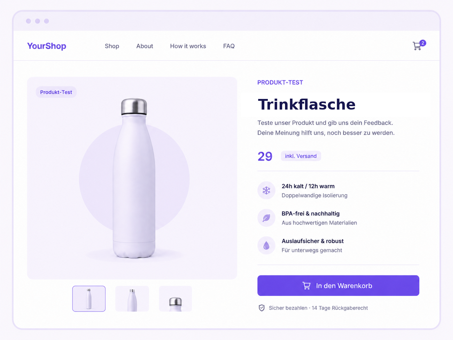 Produkt-Shop Template